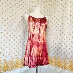 Vintage Y2K Psychedelic Satin Mini Dress | Made in USA